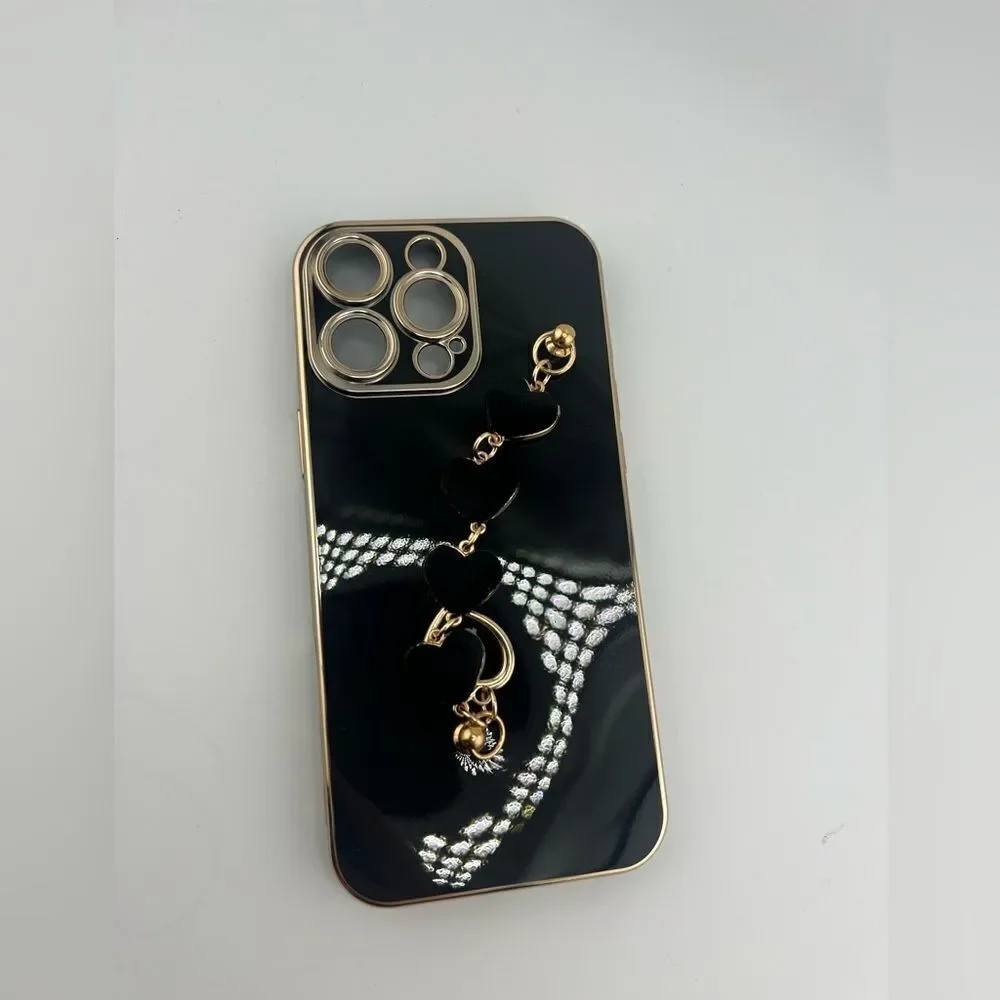 Emerald Black Velvet Heart iPhone Case